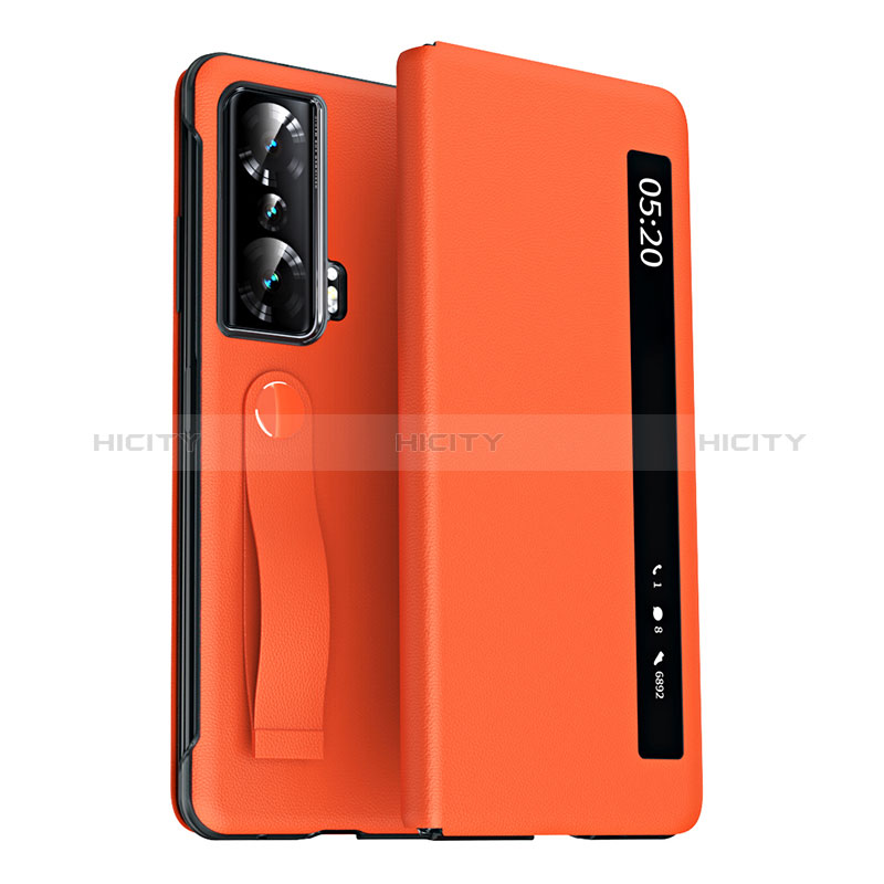 Coque Portefeuille Livre Cuir Etui Clapet ZL3 pour Huawei Honor Magic Vs Ultimate 5G Orange Plus