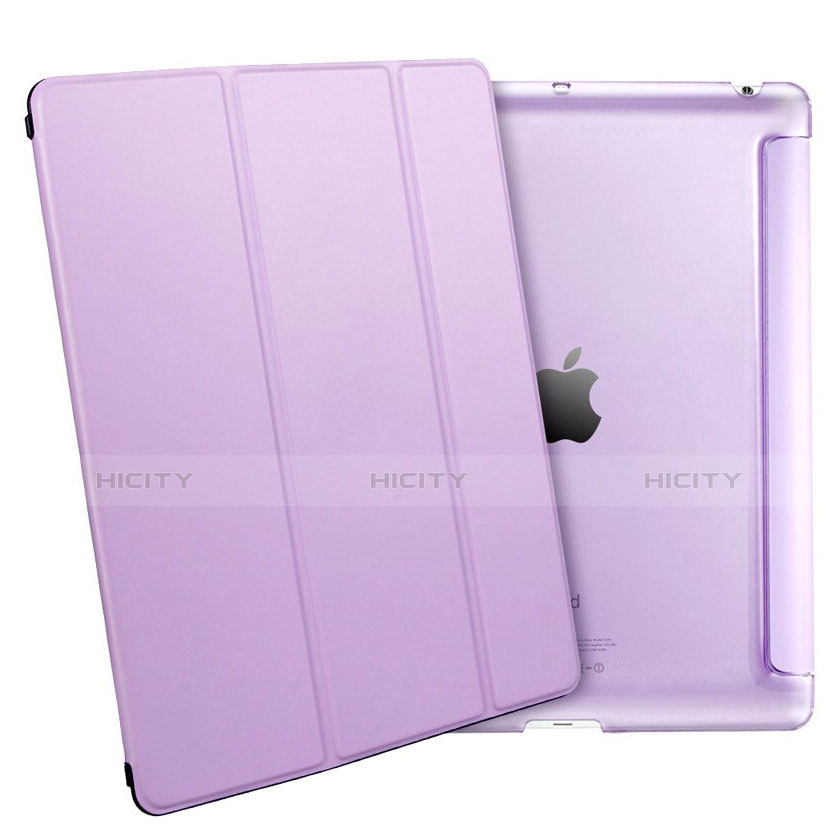 Coque Portefeuille Livre Cuir L01 pour Apple iPad 3 Violet Plus