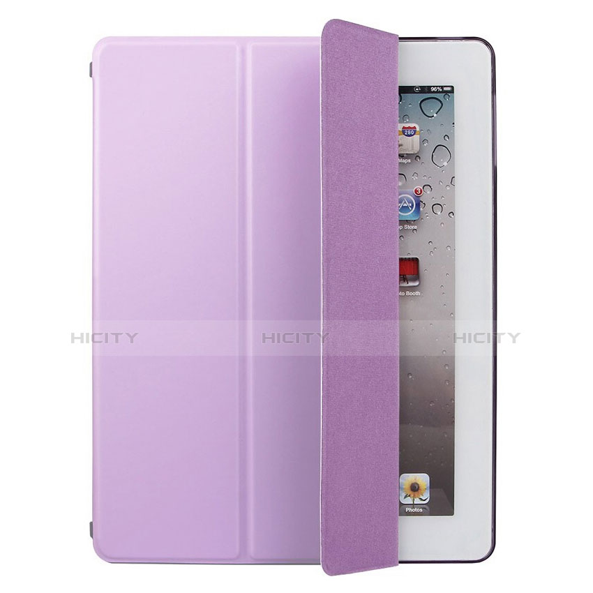 Coque Portefeuille Livre Cuir L01 pour Apple iPad 3 Violet Plus