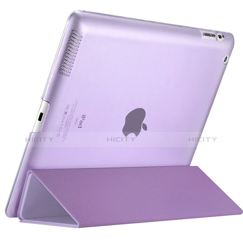 Coque Portefeuille Livre Cuir L01 pour Apple iPad 3 Violet Plus