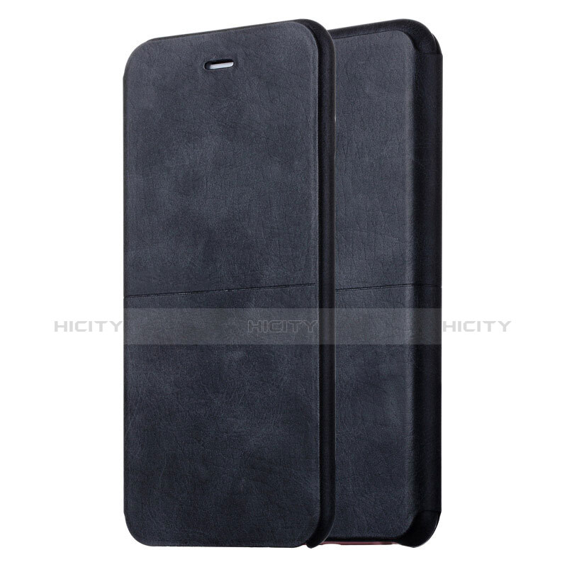 Coque Portefeuille Livre Cuir L01 pour Apple iPhone 6 Plus Noir Plus