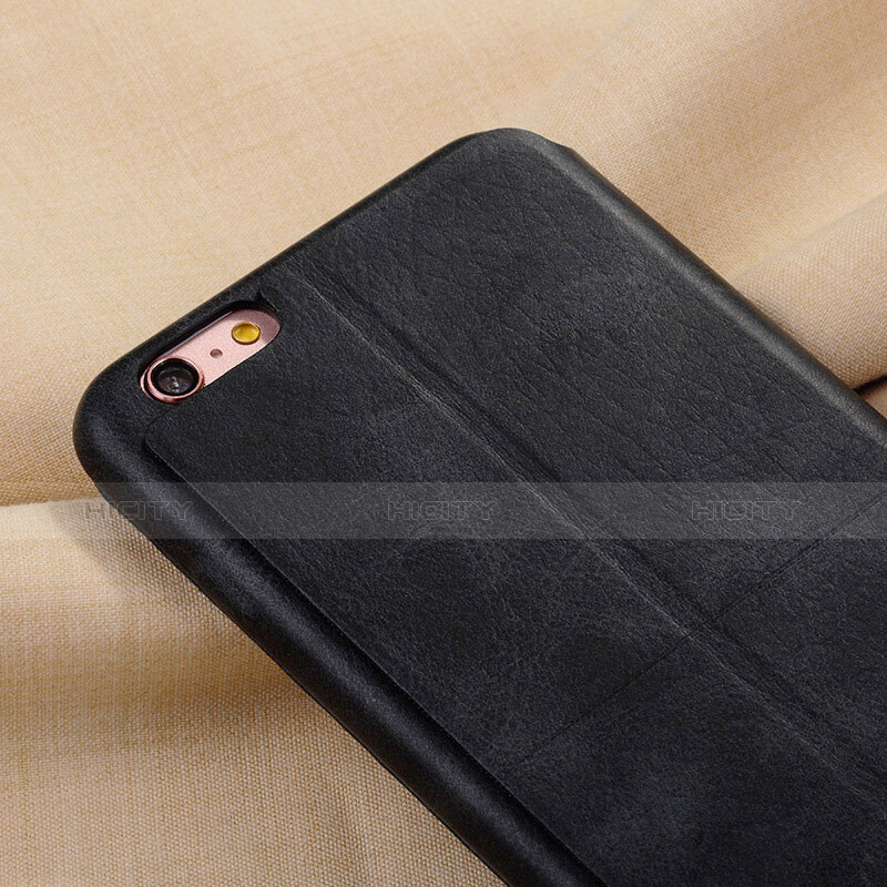 Coque Portefeuille Livre Cuir L01 pour Apple iPhone 6 Plus Noir Plus