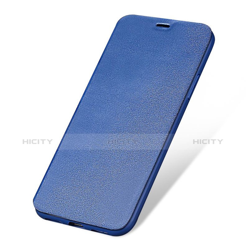 Coque Portefeuille Livre Cuir L01 pour Apple iPhone 7 Bleu Plus