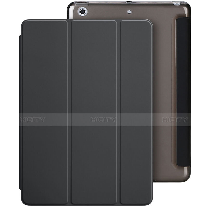 Coque Portefeuille Livre Cuir L01 pour Apple New iPad 9.7 (2017) Noir Plus