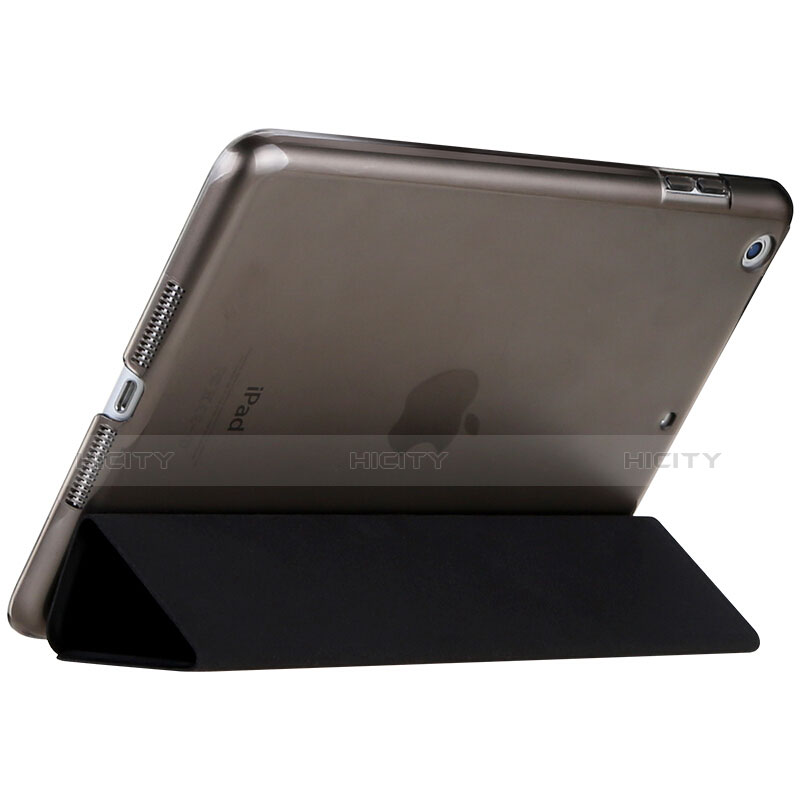 Coque Portefeuille Livre Cuir L01 pour Apple New iPad 9.7 (2017) Noir Plus