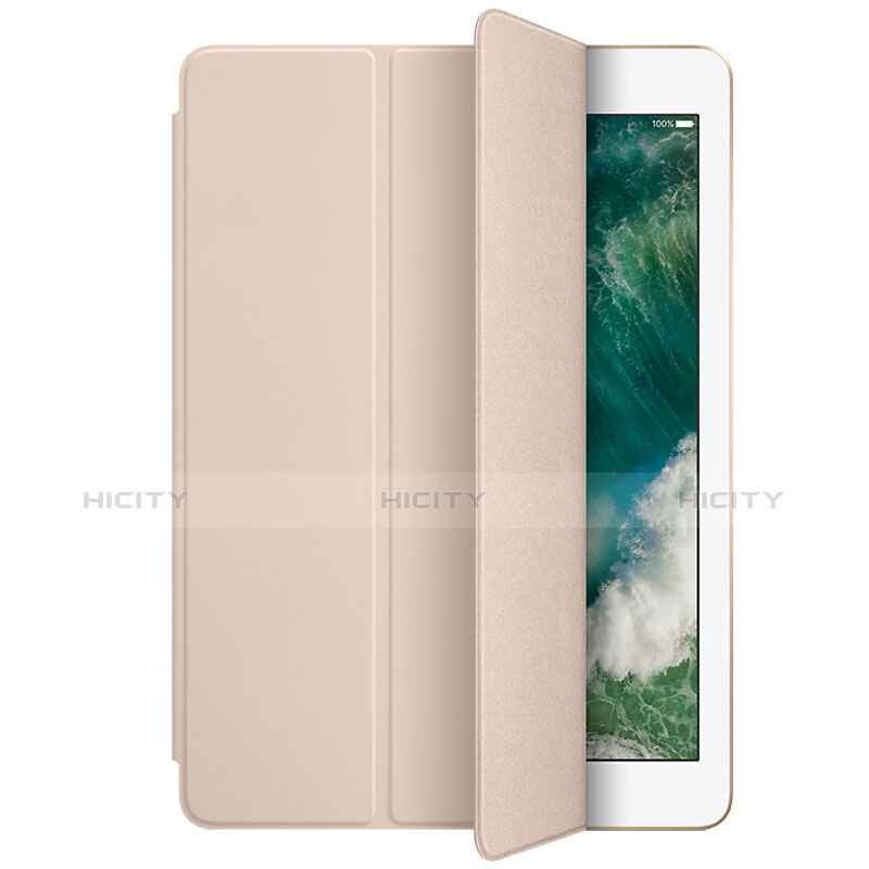 Coque Portefeuille Livre Cuir L01 pour Apple New iPad 9.7 (2017) Or Plus