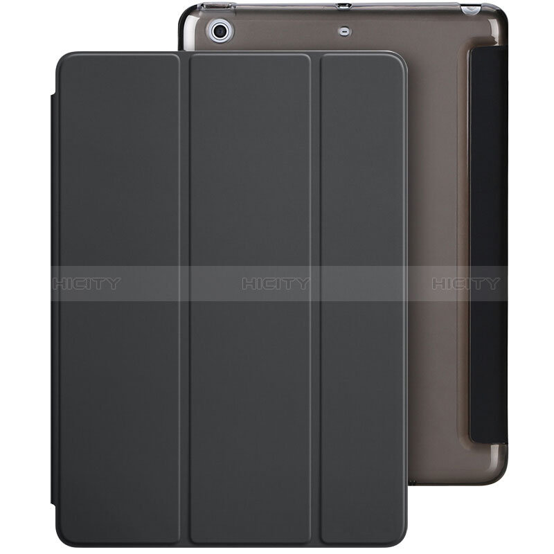 Coque Portefeuille Livre Cuir L01 pour Apple New iPad 9.7 (2018) Noir Plus