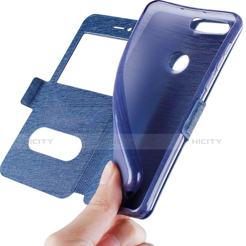 Coque Portefeuille Livre Cuir L01 pour Huawei Honor 8 Bleu Plus