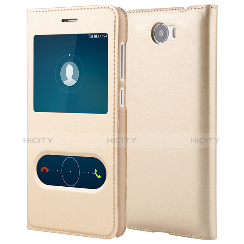 Coque Portefeuille Livre Cuir L01 pour Huawei Honor Play 5 Or Plus