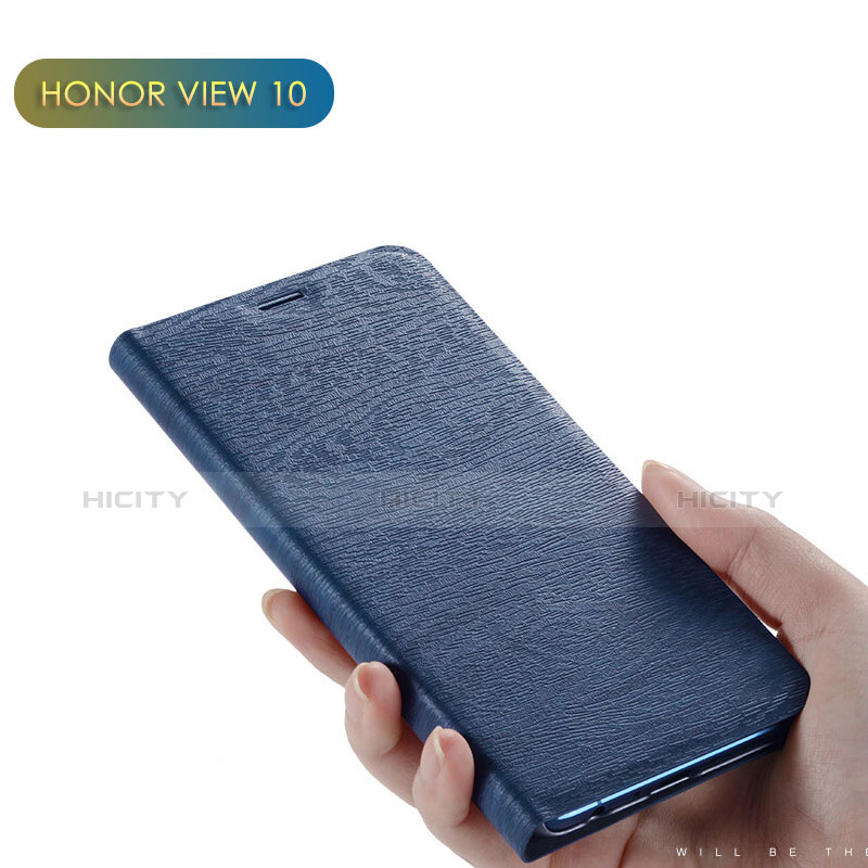 Coque Portefeuille Livre Cuir L01 pour Huawei Honor V10 Bleu Plus