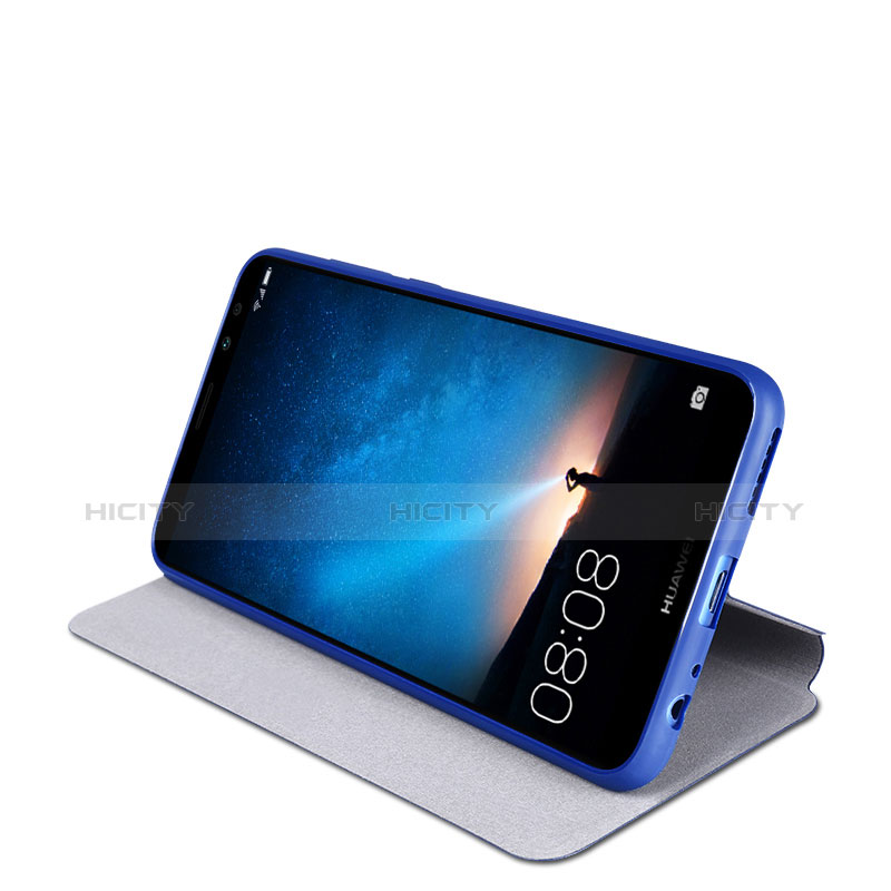 Coque Portefeuille Livre Cuir L01 pour Huawei Maimang 6 Bleu Plus