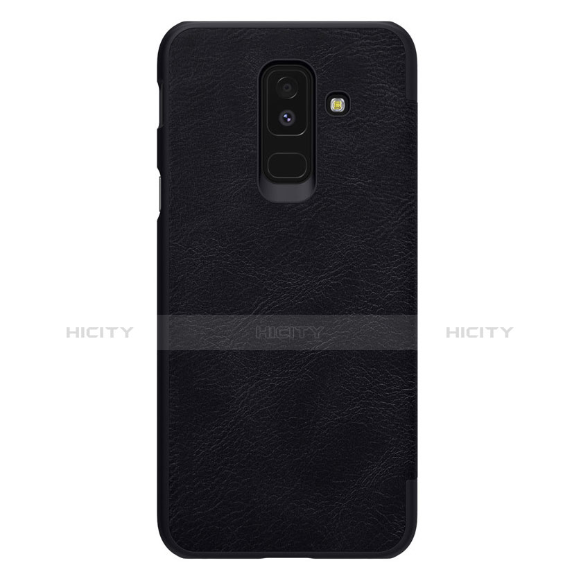 Coque Portefeuille Livre Cuir L01 pour Samsung Galaxy A6 Plus Noir Plus