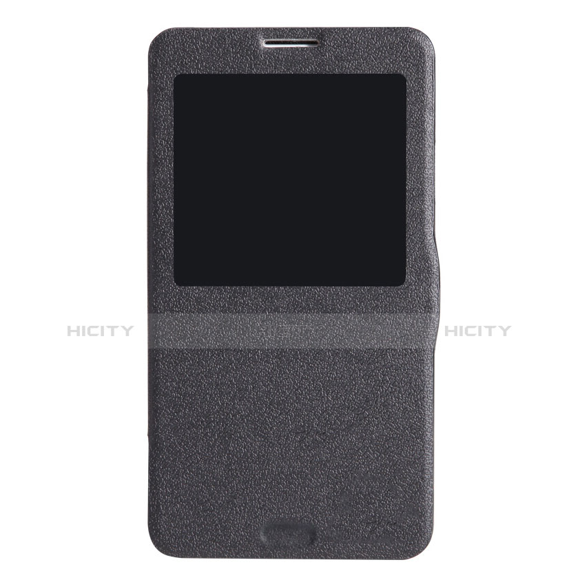 Coque Portefeuille Livre Cuir L01 pour Samsung Galaxy Note 3 N9000 Noir Plus