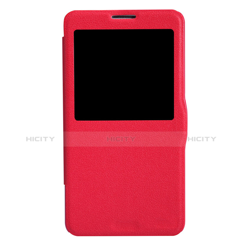 Coque Portefeuille Livre Cuir L01 pour Samsung Galaxy Note 3 N9000 Rouge Plus