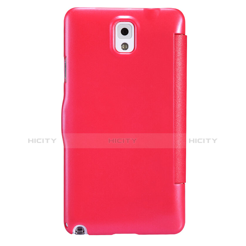 Coque Portefeuille Livre Cuir L01 pour Samsung Galaxy Note 3 N9000 Rouge Plus