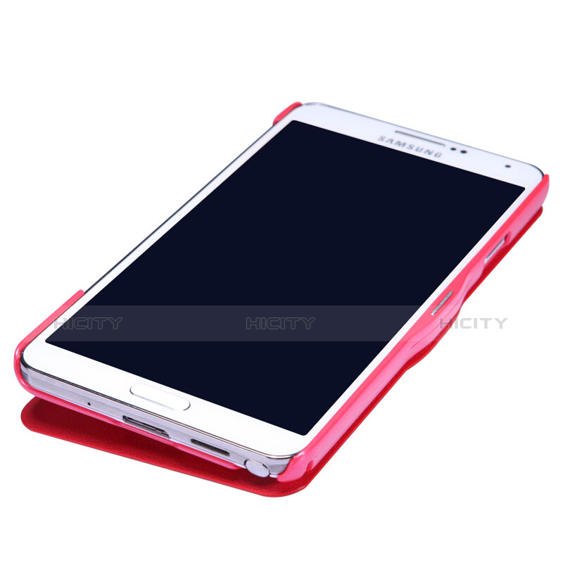 Coque Portefeuille Livre Cuir L01 pour Samsung Galaxy Note 3 N9000 Rouge Plus