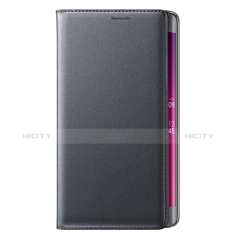 Coque Portefeuille Livre Cuir L01 pour Samsung Galaxy Note Edge SM-N915F Noir Plus