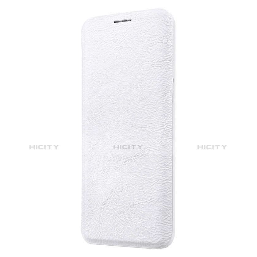 Coque Portefeuille Livre Cuir L01 pour Samsung Galaxy S9 Blanc Plus