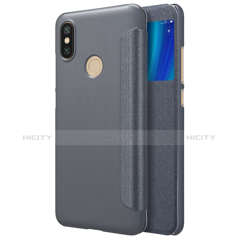 Coque Portefeuille Livre Cuir L01 pour Xiaomi Mi 6X Noir Plus