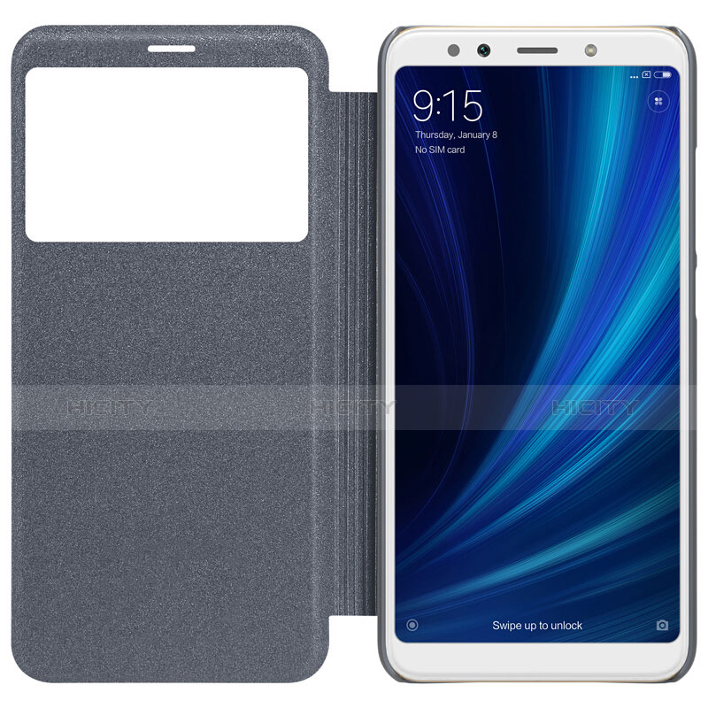 Coque Portefeuille Livre Cuir L01 pour Xiaomi Mi 6X Noir Plus