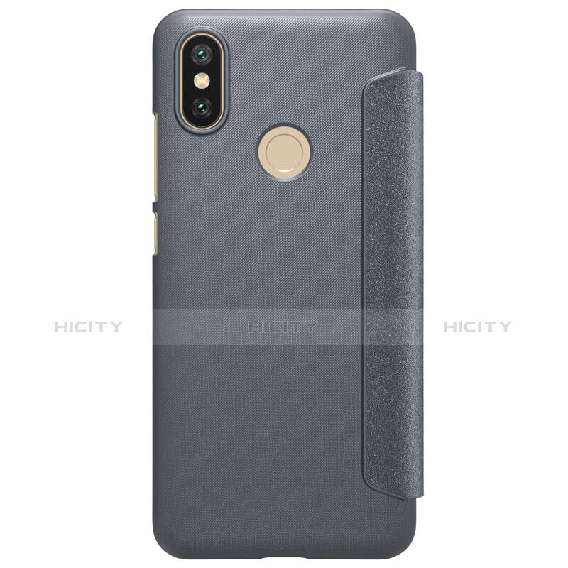 Coque Portefeuille Livre Cuir L01 pour Xiaomi Mi 6X Noir Plus