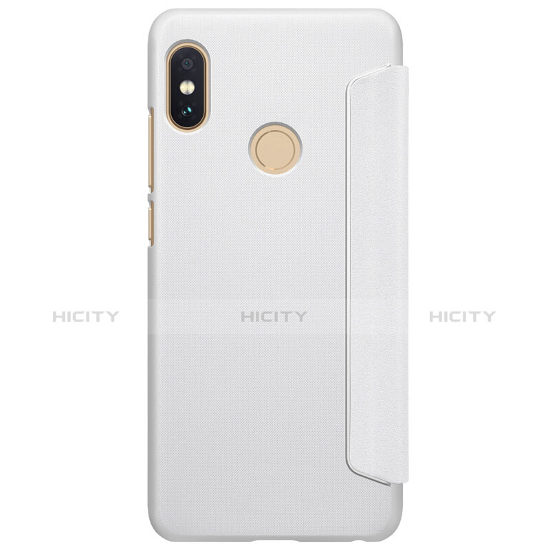 Coque Portefeuille Livre Cuir L01 pour Xiaomi Redmi Note 5 Blanc Plus