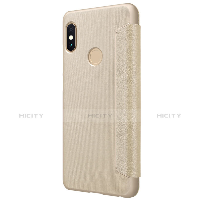 Coque Portefeuille Livre Cuir L01 pour Xiaomi Redmi Note 5 Pro Or Plus