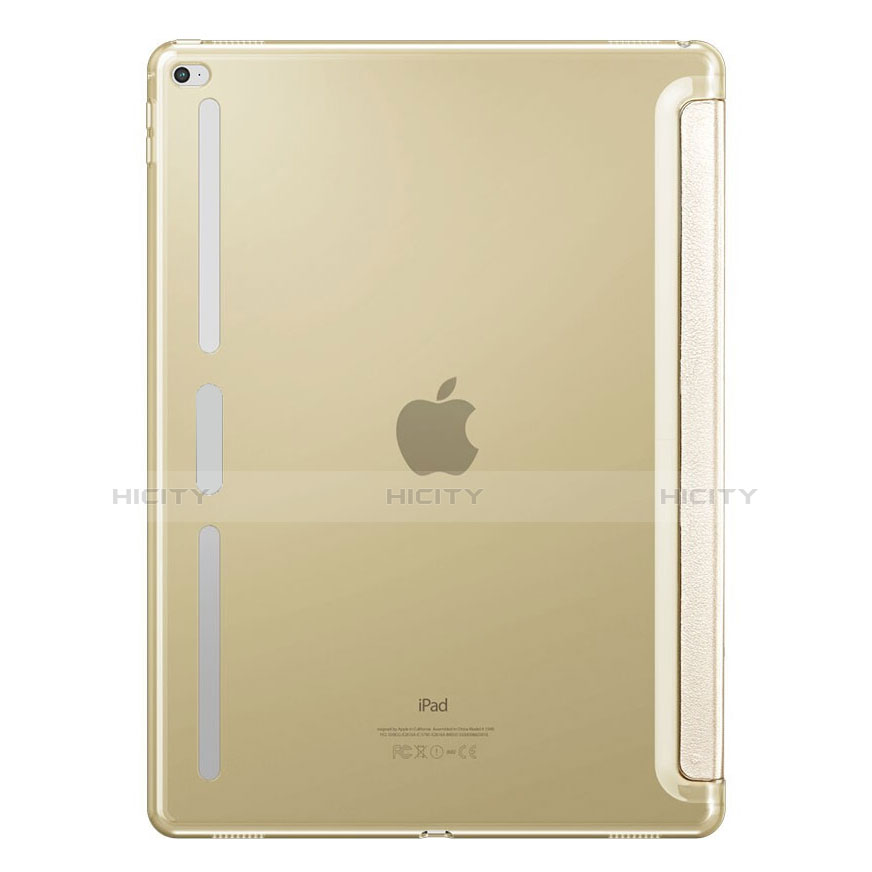 Coque Portefeuille Livre Cuir L02 pour Apple iPad Pro 12.9 Or Plus