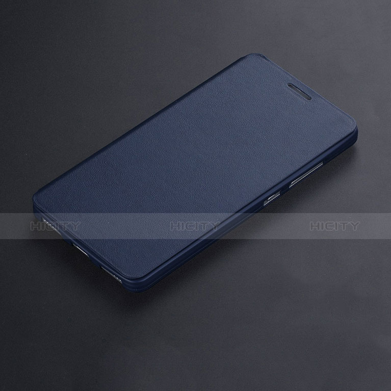 Coque Portefeuille Livre Cuir L02 pour Huawei Honor 7 Bleu Plus