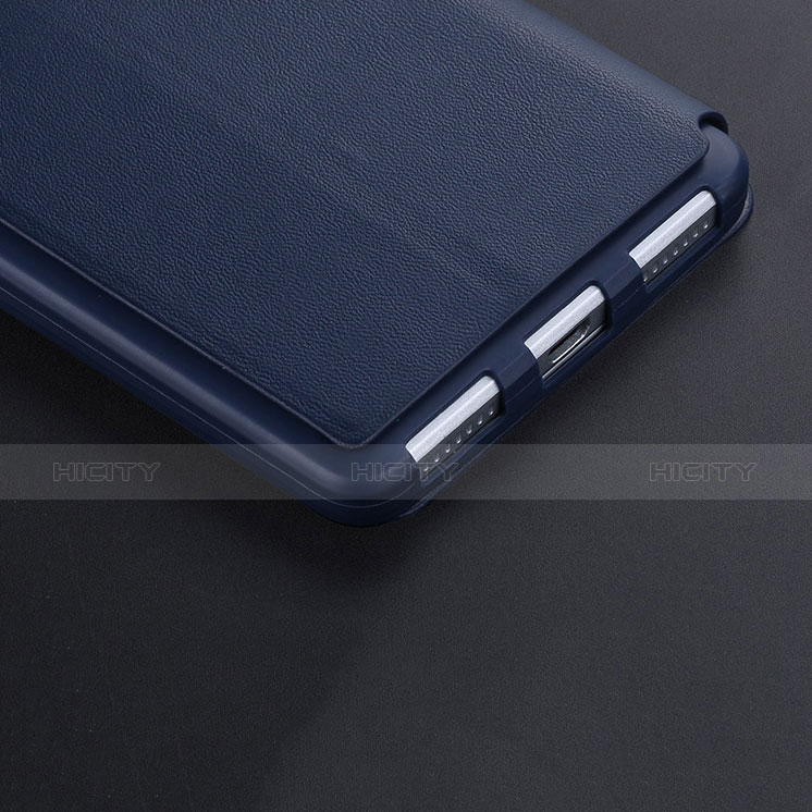 Coque Portefeuille Livre Cuir L02 pour Huawei Honor 7 Bleu Plus