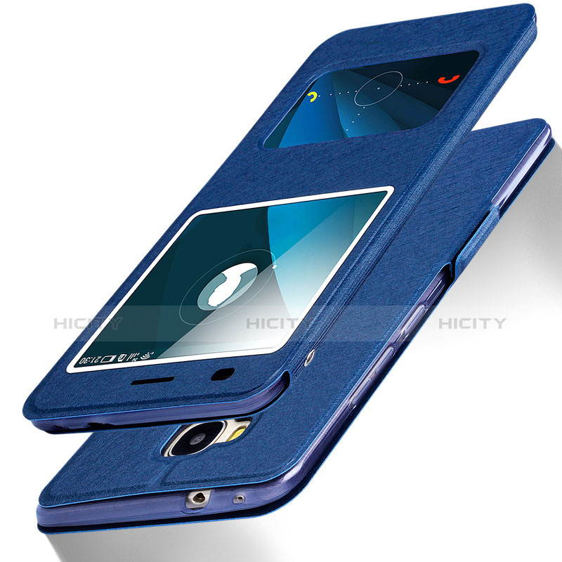 Coque Portefeuille Livre Cuir L02 pour Huawei Honor X5 Bleu Plus