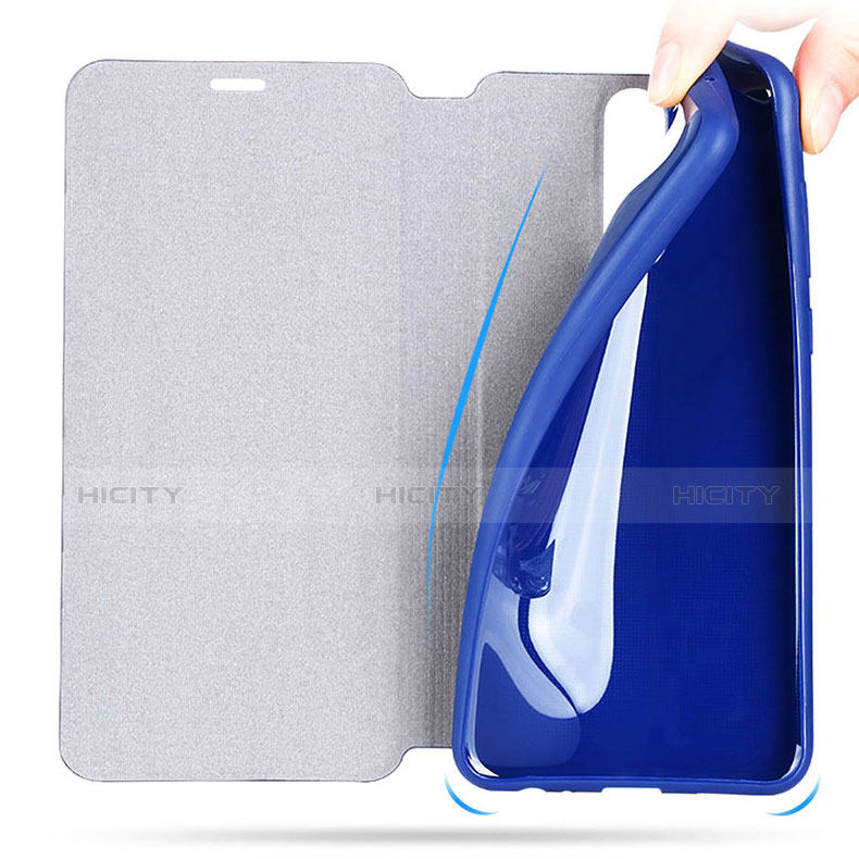 Coque Portefeuille Livre Cuir L02 pour Huawei Maimang 6 Bleu Plus