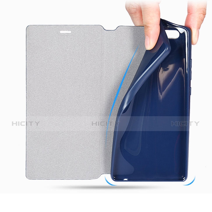 Coque Portefeuille Livre Cuir L02 pour Huawei P9 Bleu Plus