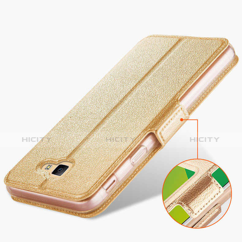 Coque Portefeuille Livre Cuir L02 pour Samsung Galaxy On5 (2016) G570 G570F Or Plus