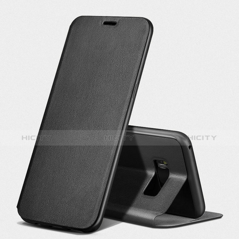 Coque Portefeuille Livre Cuir L02 pour Samsung Galaxy S8 Plus Noir Plus