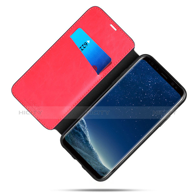 Coque Portefeuille Livre Cuir L02 pour Samsung Galaxy S8 Plus Noir Plus