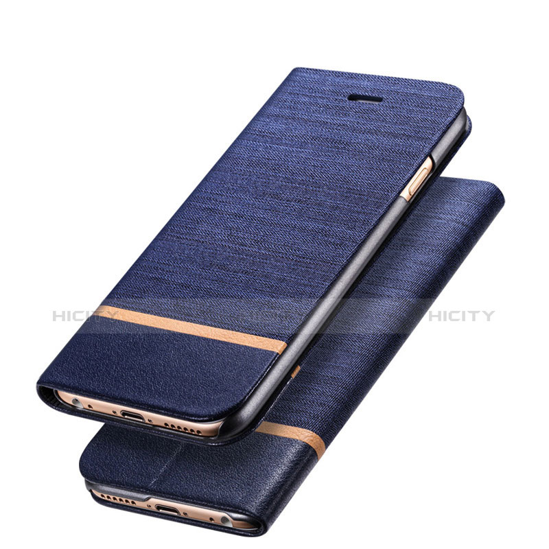 Coque Portefeuille Livre Cuir L03 pour Apple iPhone 6S Bleu Plus