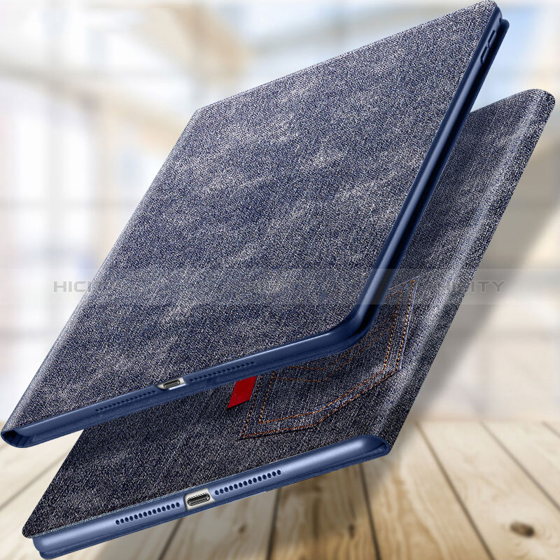 Coque Portefeuille Livre Cuir L03 pour Apple New iPad 9.7 (2018) Bleu Plus