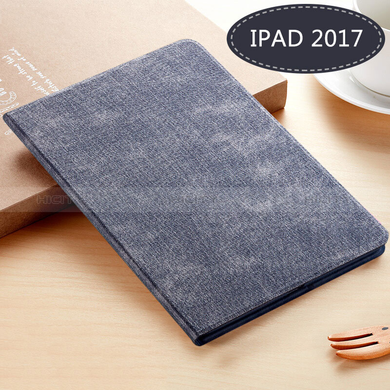 Coque Portefeuille Livre Cuir L03 pour Apple New iPad 9.7 (2018) Bleu Plus