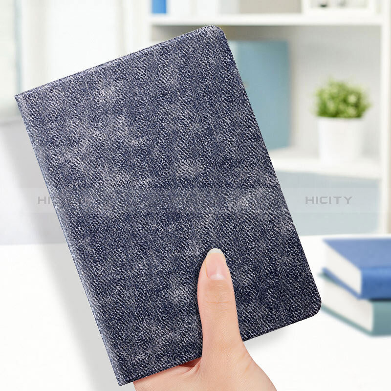 Coque Portefeuille Livre Cuir L03 pour Apple New iPad 9.7 (2018) Bleu Plus