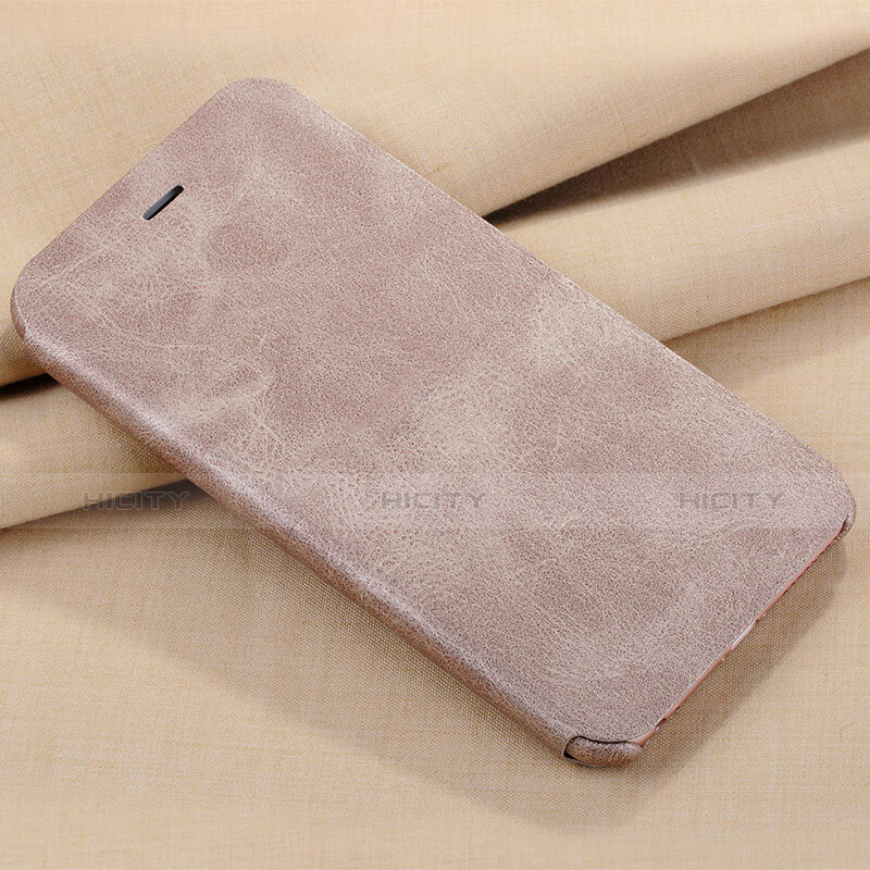 Coque Portefeuille Livre Cuir L04 pour Apple iPhone 6 Or Plus