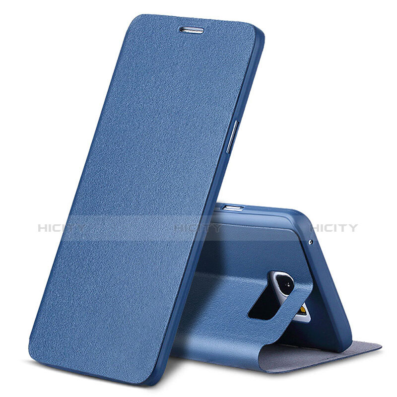 Coque Portefeuille Livre Cuir L04 pour Samsung Galaxy Note 5 N9200 N920 N920F Bleu Plus