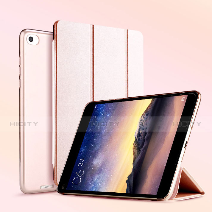 Coque Portefeuille Livre Cuir L04 pour Xiaomi Mi Pad 2 Or Rose Plus