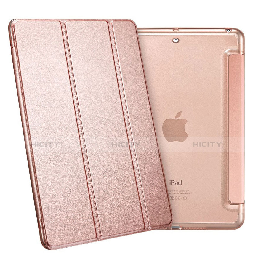 Coque Portefeuille Livre Cuir L05 pour Apple iPad Mini 2 Or Rose Plus