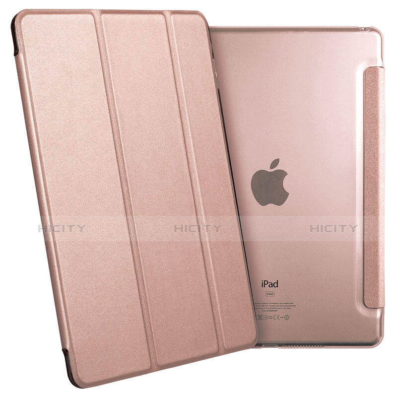 Coque Portefeuille Livre Cuir L05 pour Apple iPad Mini 4 Or Rose Plus