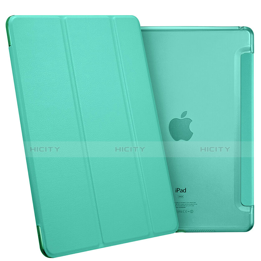 Coque Portefeuille Livre Cuir L06 pour Apple iPad Mini 4 Vert Plus