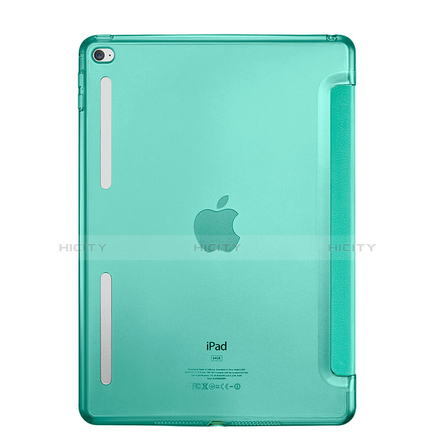 Coque Portefeuille Livre Cuir L06 pour Apple iPad Mini 4 Vert Plus