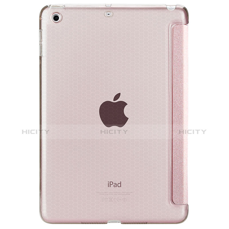 Coque Portefeuille Livre Cuir L08 pour Apple New iPad 9.7 (2017) Or Rose Plus