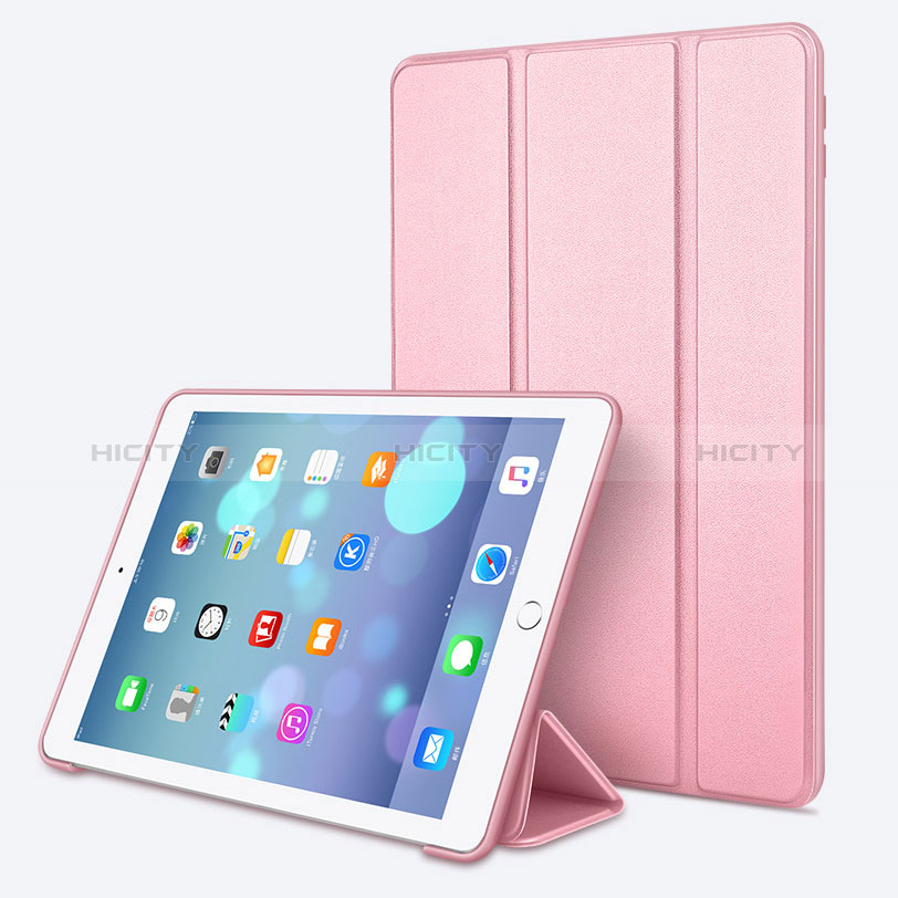 Coque Portefeuille Livre Cuir L11 pour Apple New iPad 9.7 (2018) Or Rose Plus