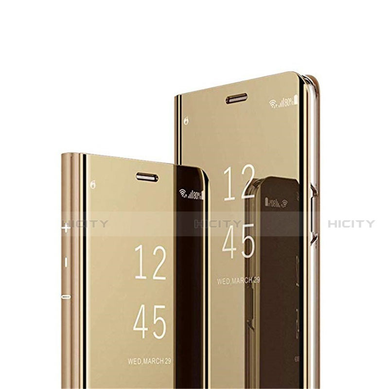 Coque Portefeuille Livre Cuir Miroir Housse Etui Clapet L01 pour Huawei Honor 9C Or Plus